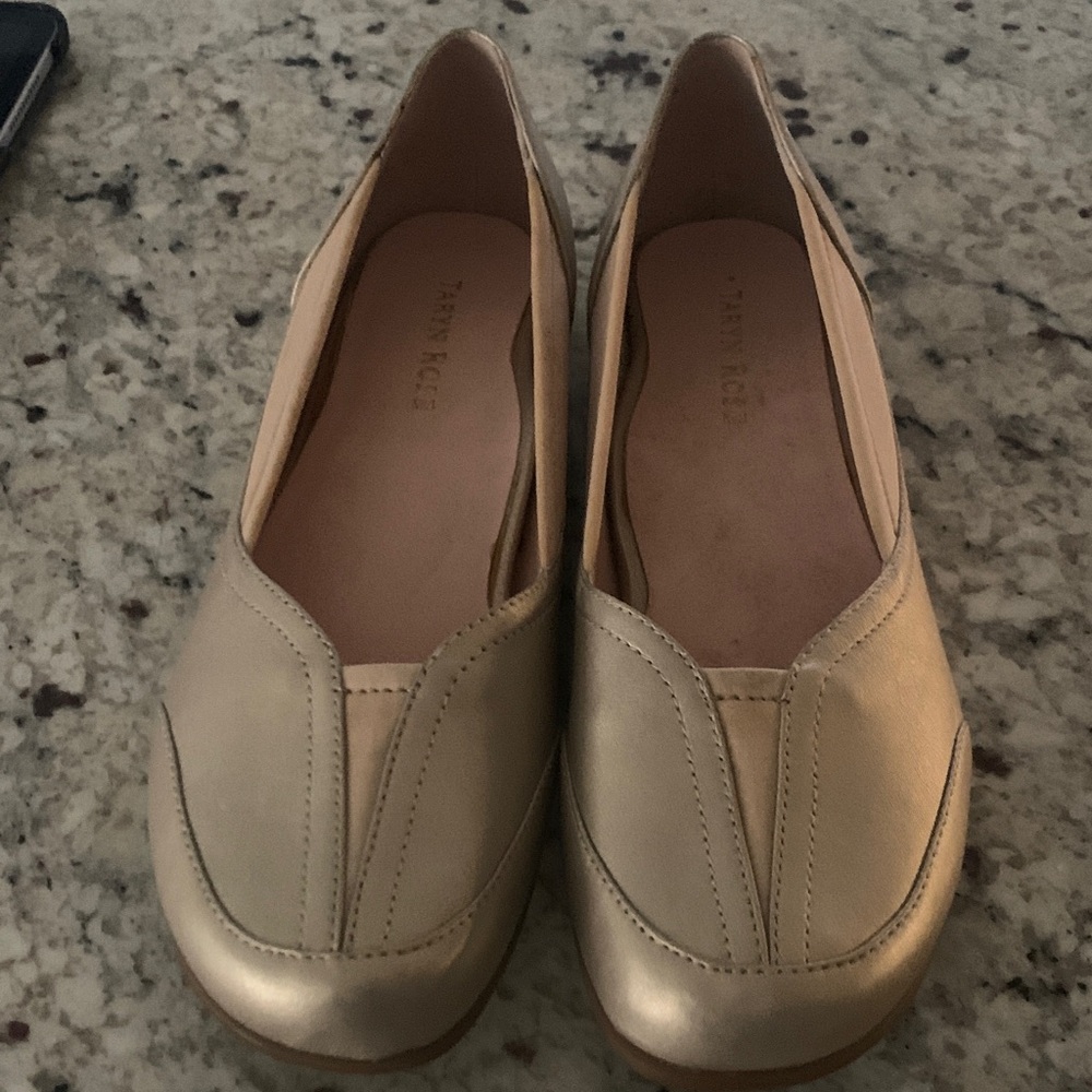Taryn Rose Metallic Gold Flats